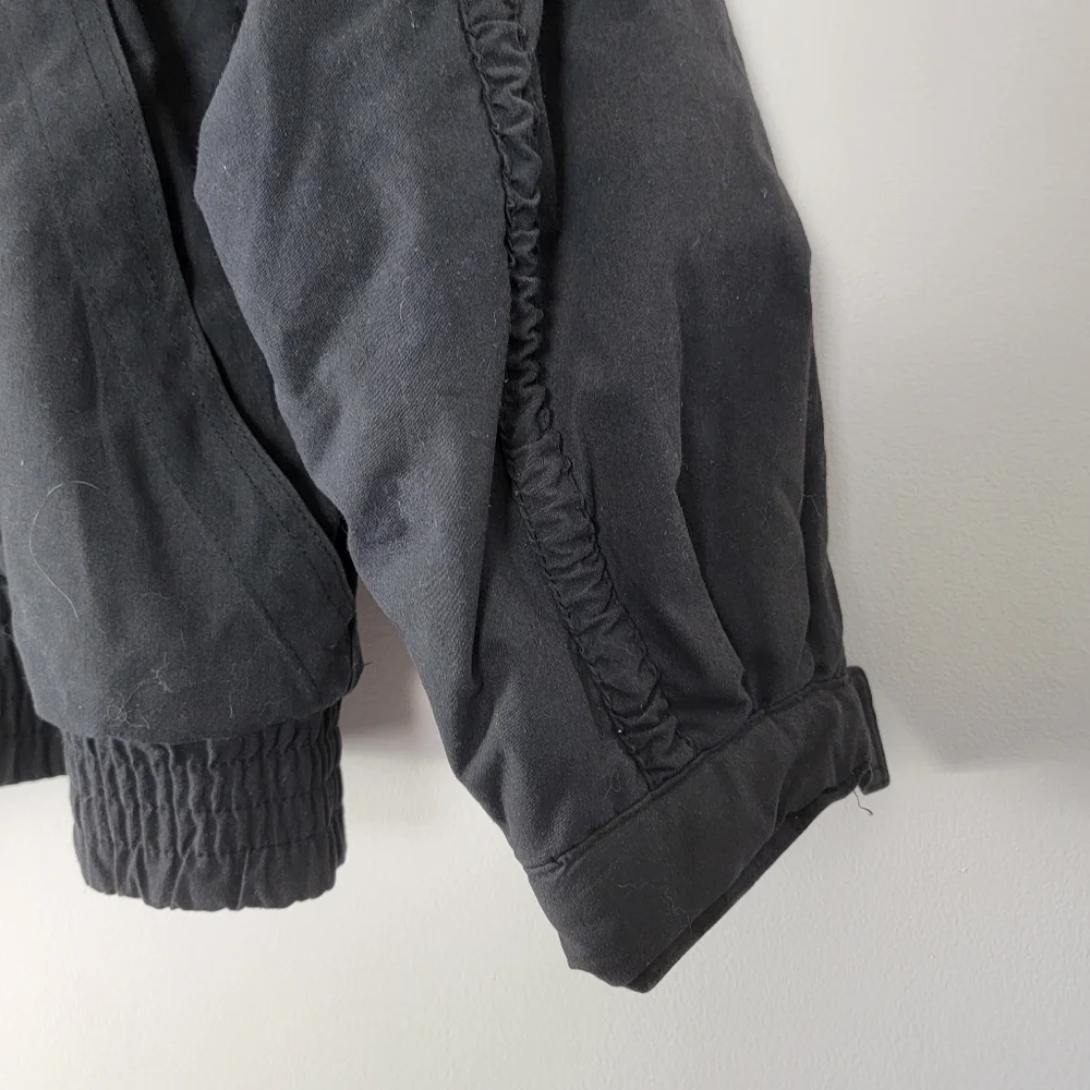 Vintage Oui Int’l Men’s Large Flight Jacket Cotton Bomber Black Jacket